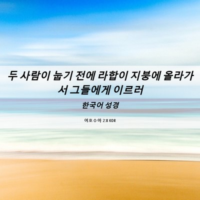 Picture 06 - 여호수아 2:8 KOR - 두 사람이 눕기 전에 라합이 지붕에 - Bible Verse Picture