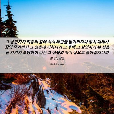 Picture 06 - 여호수아 20:6 KOR - 그 살인자가 회중의 앞에 서서 - Bible Verse Picture