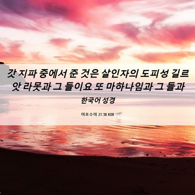 Picture 06 - 여호수아 21:38 KOR - 갓 지파 중에서 준 것은 살인자의 - Bible Verse Picture