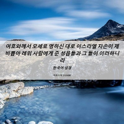 Picture 06 - 여호수아 21:8 KOR - 여호와께서 모세로 명하신 대로 - Bible Verse Picture