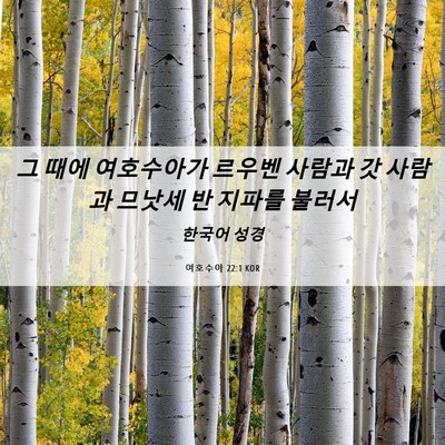 Picture 06 - 여호수아 22:1 KOR - 그 때에 여호수아가 르우벤 사람과 - Bible Verse Picture