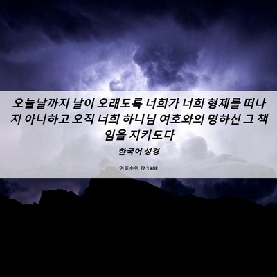 Picture 06 - 여호수아 22:3 KOR - 오늘날까지 날이 오래도록 너희가 - Bible Verse Picture