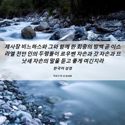 Picture 06 - 여호수아 22:30 KOR - 제사장 비느하스와 그와 함께 한 - Bible Verse Picture