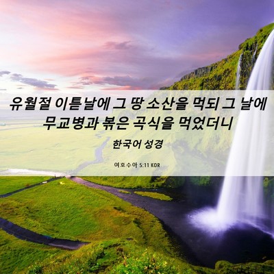 Picture 06 - 여호수아 5:11 KOR - 유월절 이튿날에 그 땅 소산을 먹되 - Bible Verse Picture