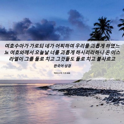 Picture 06 - 여호수아 7:25 KOR - 여호수아가 가로되 네가 어찌하여 - Bible Verse Picture