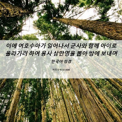 Picture 06 - 여호수아 8:3 KOR - 이에 여호수아가 일어나서 군사와 - Bible Verse Picture