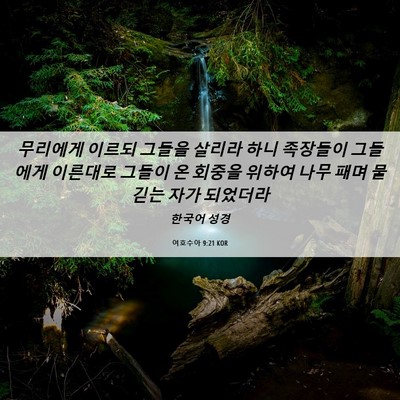 Picture 06 - 여호수아 9:21 KOR - 무리에게 이르되 그들을 살리라 하니 - Bible Verse Picture