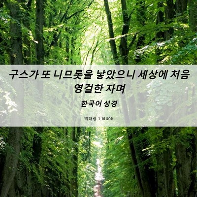 Picture 06 - 역대상 1:10 KOR - 구스가 또 니므롯을 낳았으니 세상에 - Bible Verse Picture