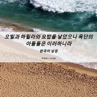 Picture 06 - 역대상 1:23 KOR - 오빌과 하윌라와 요밥을 낳았으니 - Bible Verse Picture