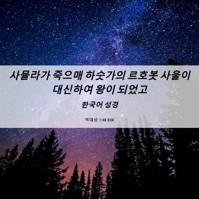 Picture 06 - 역대상 1:48 KOR - 사믈라가 죽으매 하숫가의 르호봇 - Bible Verse Picture