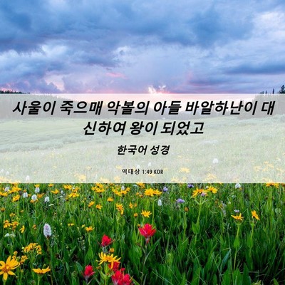 Picture 06 - 역대상 1:49 KOR - 사울이 죽으매 악볼의 아들 - Bible Verse Picture