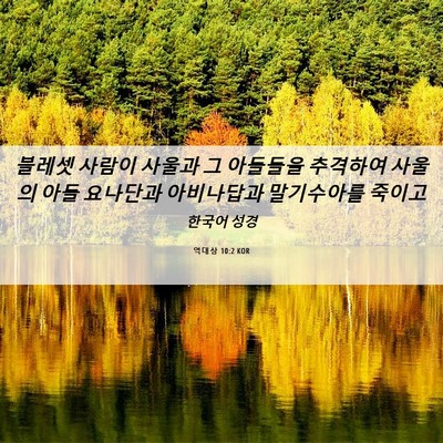 Picture 06 - 역대상 10:2 KOR - 블레셋 사람이 사울과 그 아들들을 - Bible Verse Picture