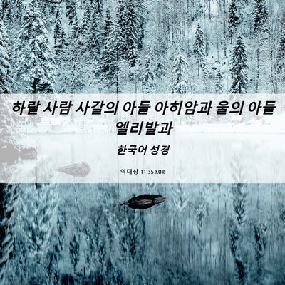 Picture 06 - 역대상 11:35 KOR - 하랄 사람 사갈의 아들 아히암과 - Bible Verse Picture