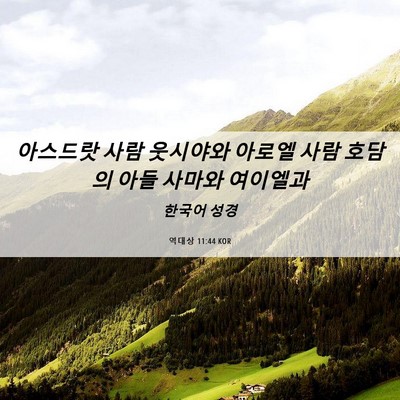 Picture 06 - 역대상 11:44 KOR - 아스드랏 사람 웃시야와 아로엘 사람 - Bible Verse Picture