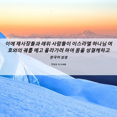 Picture 06 - 역대상 15:14 KOR - 이에 제사장들과 레위 사람들이 - Bible Verse Picture