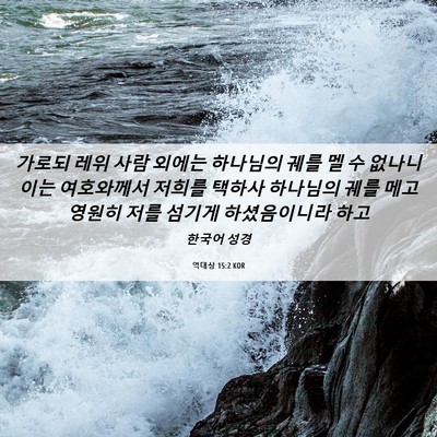 Picture 06 - 역대상 15:2 KOR - 가로되 레위 사람 외에는 하나님의 - Bible Verse Picture