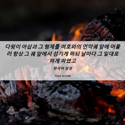 Picture 06 - 역대상 16:37 KOR - 다윗이 아삽과 그 형제를 여호와의 - Bible Verse Picture