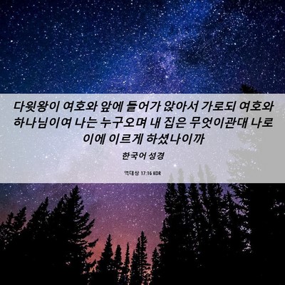 Picture 06 - 역대상 17:16 KOR - 다윗왕이 여호와 앞에 들어가 앉아서 - Bible Verse Picture