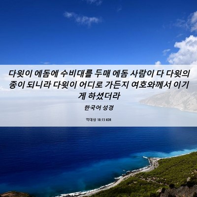 Picture 06 - 역대상 18:13 KOR - 다윗이 에돔에 수비대를 두매 에돔 - Bible Verse Picture