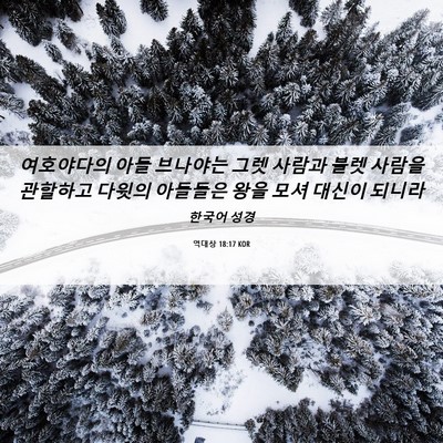 Picture 06 - 역대상 18:17 KOR - 여호야다의 아들 브나야는 그렛 - Bible Verse Picture