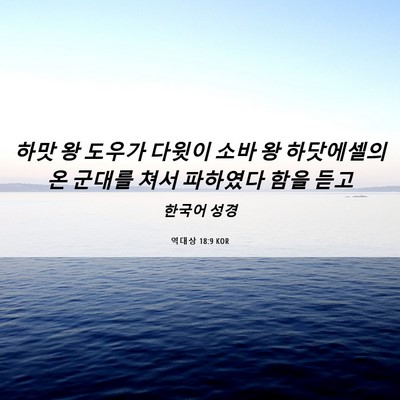 Picture 06 - 역대상 18:9 KOR - 하맛 왕 도우가 다윗이 소바 왕 - Bible Verse Picture