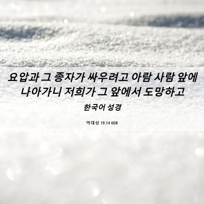 Picture 06 - 역대상 19:14 KOR - 요압과 그 종자가 싸우려고 아람 - Bible Verse Picture