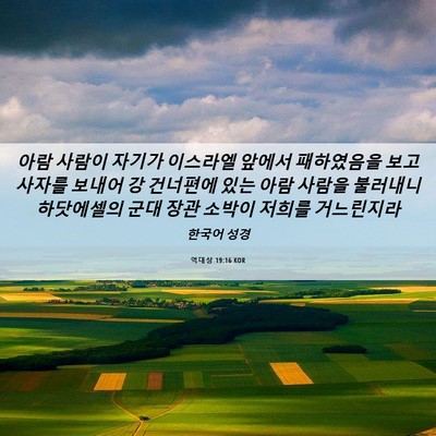 Picture 06 - 역대상 19:16 KOR - 아람 사람이 자기가 이스라엘 앞에서 - Bible Verse Picture