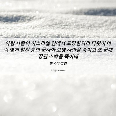 Picture 06 - 역대상 19:18 KOR - 아람 사람이 이스라엘 앞에서 - Bible Verse Picture