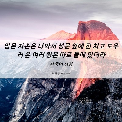Picture 06 - 역대상 19:9 KOR - 암몬 자손은 나와서 성문 앞에 진 - Bible Verse Picture