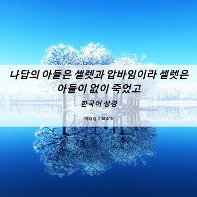 Picture 06 - 역대상 2:30 KOR - 나답의 아들은 셀렛과 압바임이라 - Bible Verse Picture