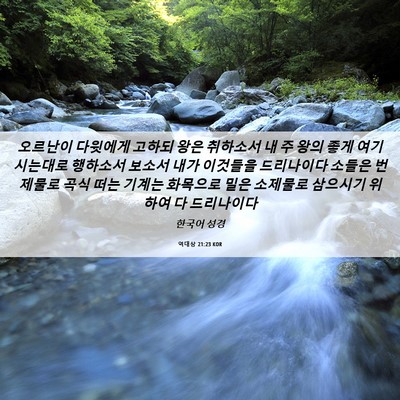 Picture 06 - 역대상 21:23 KOR - 오르난이 다윗에게 고하되 왕은 - Bible Verse Picture