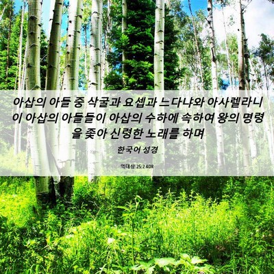 Picture 06 - 역대상 25:2 KOR - 아삽의 아들 중 삭굴과 요셉과 - Bible Verse Picture