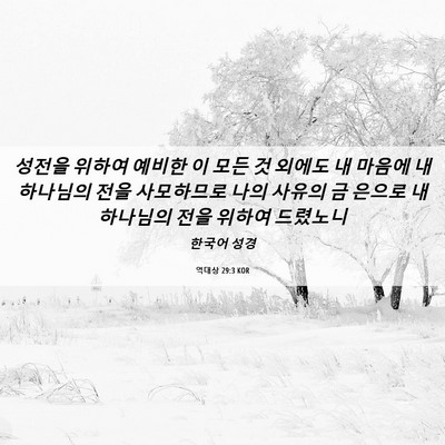 Picture 06 - 역대상 29:3 KOR - 성전을 위하여 예비한 이 모든 것 - Bible Verse Picture