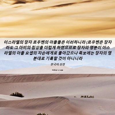 Picture 06 - 역대상 5:1 KOR - 이스라엘의 장자 르우벤의 아들들은 - Bible Verse Picture