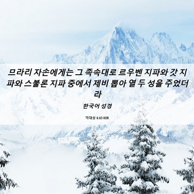 Picture 06 - 역대상 6:63 KOR - 므라리 자손에게는 그 족속대로 - Bible Verse Picture
