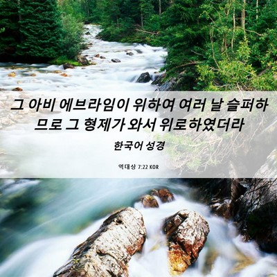 Picture 06 - 역대상 7:22 KOR - 그 아비 에브라임이 위하여 여러 날 - Bible Verse Picture