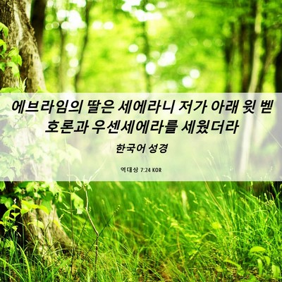 Picture 06 - 역대상 7:24 KOR - 에브라임의 딸은 세에라니 저가 아래 - Bible Verse Picture