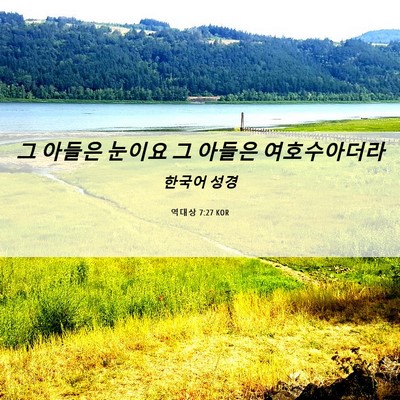 Picture 06 - 역대상 7:27 KOR - 그 아들은 눈이요 그 아들은 - Bible Verse Picture