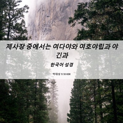 Picture 06 - 역대상 9:10 KOR - 제사장 중에서는 여다야와 - Bible Verse Picture