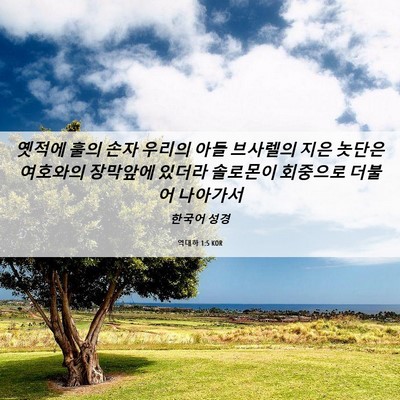 Picture 06 - 역대하 1:5 KOR - 옛적에 훌의 손자 우리의 아들 - Bible Verse Picture