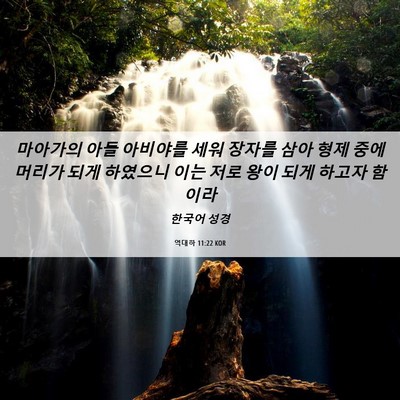 Picture 06 - 역대하 11:22 KOR - 마아가의 아들 아비야를 세워 장자를 - Bible Verse Picture