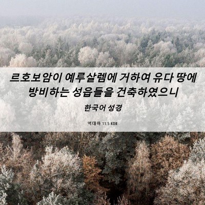 Picture 06 - 역대하 11:5 KOR - 르호보암이 예루살렘에 거하여 유다 - Bible Verse Picture