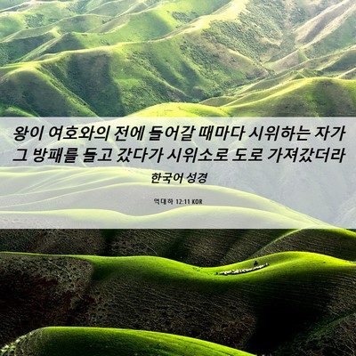 Picture 06 - 역대하 12:11 KOR - 왕이 여호와의 전에 들어갈 때마다 - Bible Verse Picture