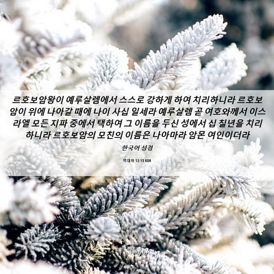 Picture 06 - 역대하 12:13 KOR - 르호보암왕이 예루살렘에서 스스로 - Bible Verse Picture