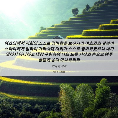 Picture 06 - 역대하 12:7 KOR - 여호와께서 저희의 스스로 겸비함을 - Bible Verse Picture