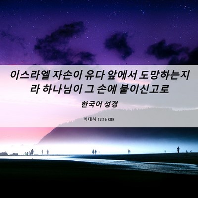 Picture 06 - 역대하 13:16 KOR - 이스라엘 자손이 유다 앞에서 - Bible Verse Picture