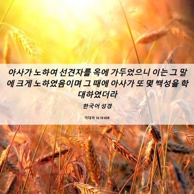 Picture 06 - 역대하 16:10 KOR - 아사가 노하여 선견자를 옥에 - Bible Verse Picture
