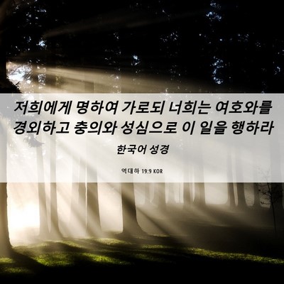 Picture 06 - 역대하 19:9 KOR - 저희에게 명하여 가로되 너희는 - Bible Verse Picture