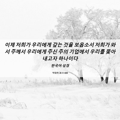 Picture 06 - 역대하 20:11 KOR - 이제 저희가 우리에게 갚는 것을 - Bible Verse Picture