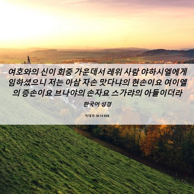 Picture 06 - 역대하 20:14 KOR - 여호와의 신이 회중 가운데서 레위 - Bible Verse Picture